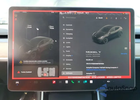 2021 Tesla Model Y z USA, uszkodzony, nr VIN 5YJYGDEE8MF097630